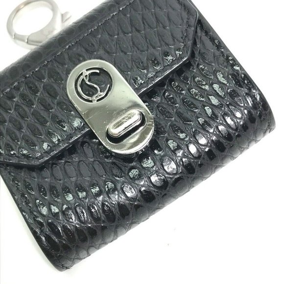 Christian Louboutin studs airpods apple pouch Earphone case Leather Black/Red - Picture 10 of 11